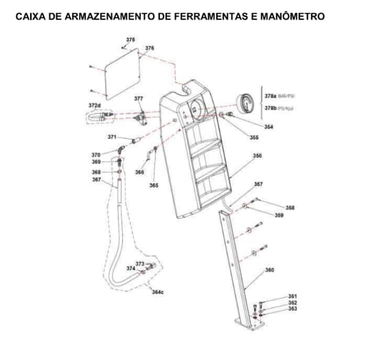 Caixa de Armazenamento Ferramentas Manomêtro