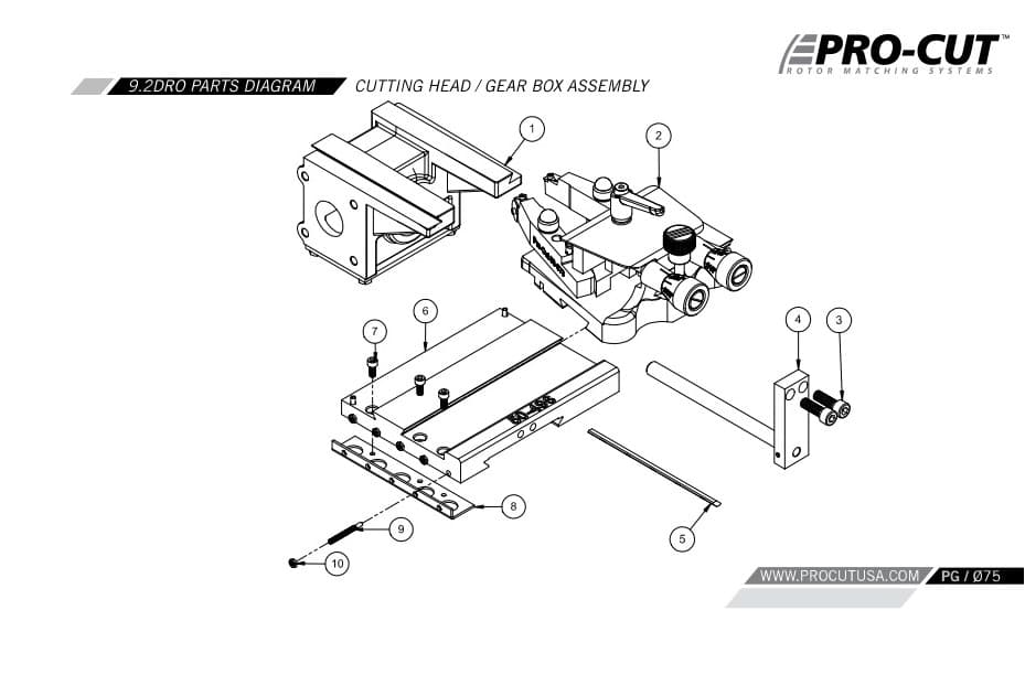 Cut head/Gear Box Assembly